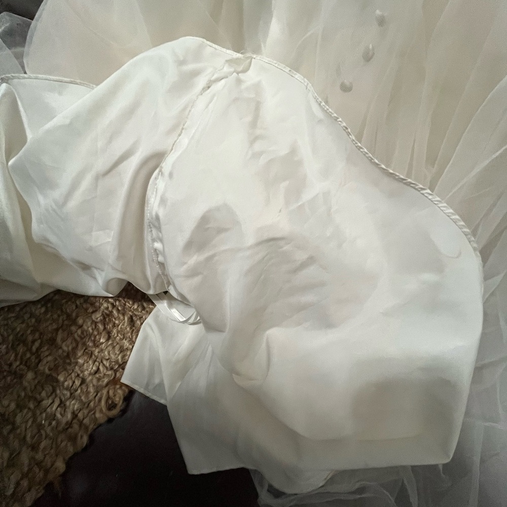 Beautiful Designer Lace Tulle Wedding Dress Sz 8/10 Corset Feminine Romantic - Picture 11 of 16